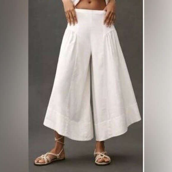 NWT Size 16 - Anthropologie Linen Extended Waist Pants (NWT US$ 138) - Picture 1 of 16